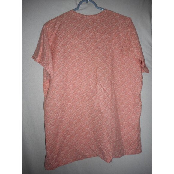 Orange white Floral Scrub Top Medical Uniform - Picture 4 of 4